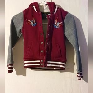 VIGOSS Girls Sz. 7 Letterman‎ Style Jacket w Birds